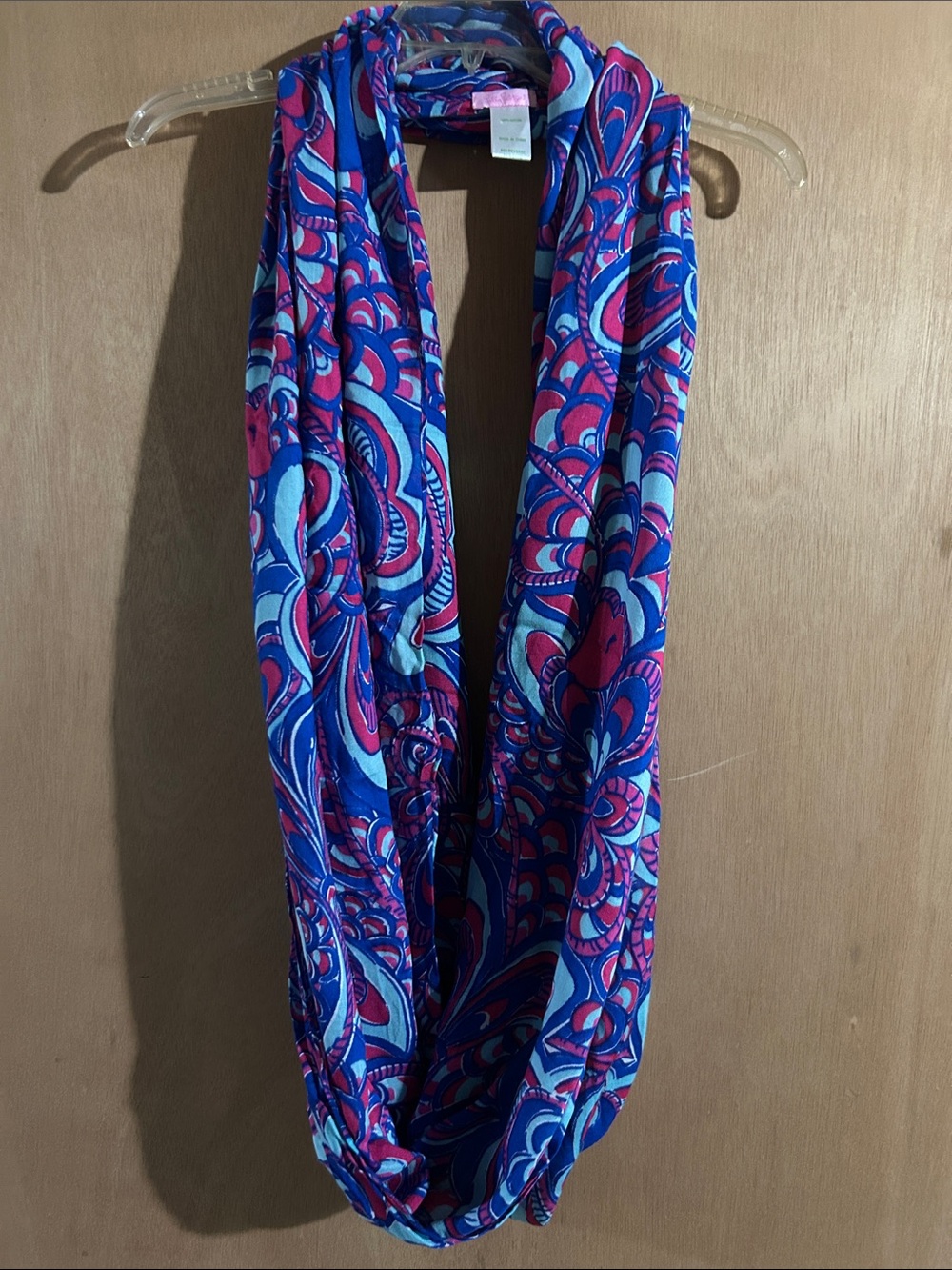 Lilly Pulitzer Vibrant Blue & Pink Patterned Infinity Scarf